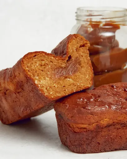 [D0041] BUDIN DE CACAO, DULCE DE LECHE Y PASTA DE MANI